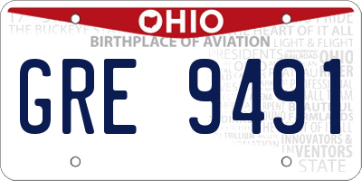 OH license plate GRE9491