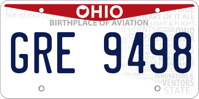 OH license plate GRE9498