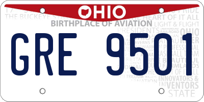 OH license plate GRE9501