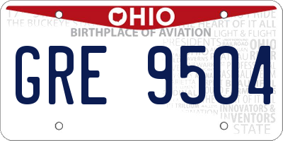 OH license plate GRE9504