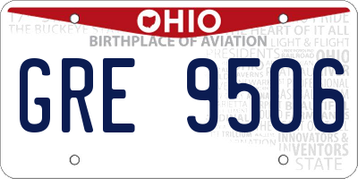 OH license plate GRE9506