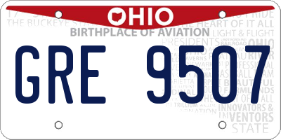 OH license plate GRE9507