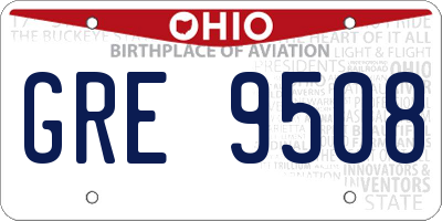 OH license plate GRE9508