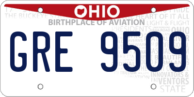 OH license plate GRE9509