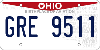 OH license plate GRE9511