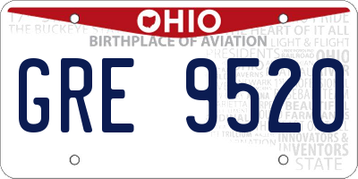 OH license plate GRE9520