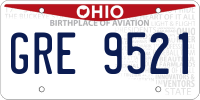 OH license plate GRE9521