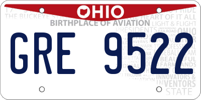 OH license plate GRE9522