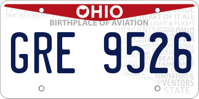 OH license plate GRE9526