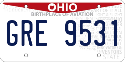 OH license plate GRE9531