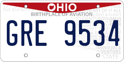 OH license plate GRE9534