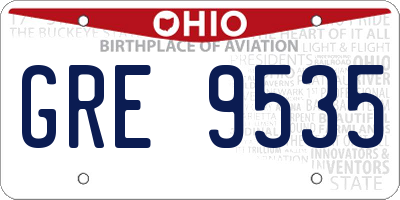 OH license plate GRE9535