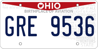 OH license plate GRE9536