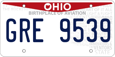 OH license plate GRE9539