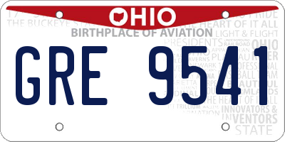 OH license plate GRE9541