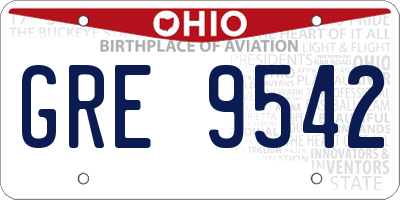OH license plate GRE9542