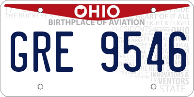 OH license plate GRE9546