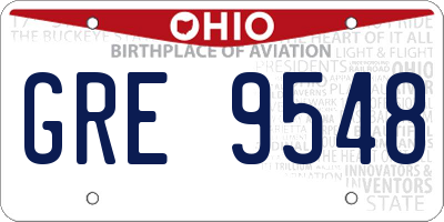 OH license plate GRE9548