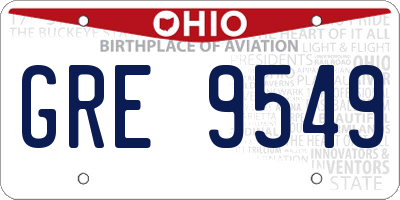 OH license plate GRE9549