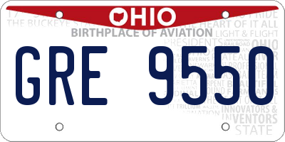 OH license plate GRE9550