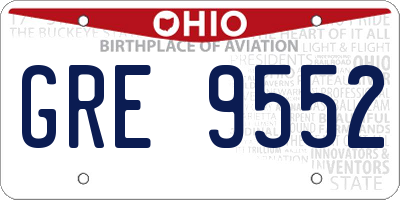 OH license plate GRE9552