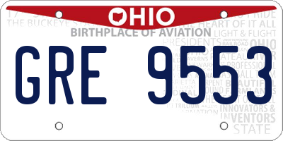 OH license plate GRE9553