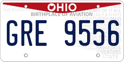 OH license plate GRE9556