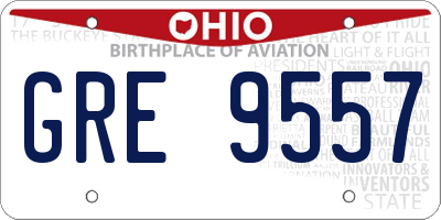 OH license plate GRE9557