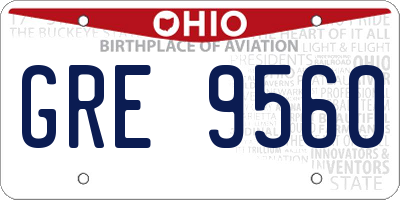 OH license plate GRE9560