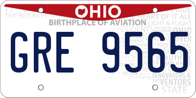 OH license plate GRE9565