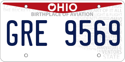 OH license plate GRE9569