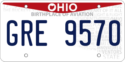 OH license plate GRE9570