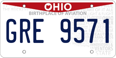 OH license plate GRE9571