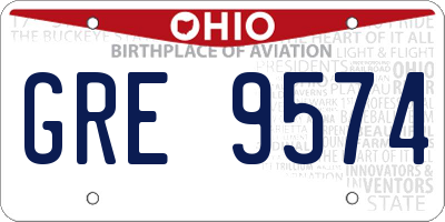 OH license plate GRE9574