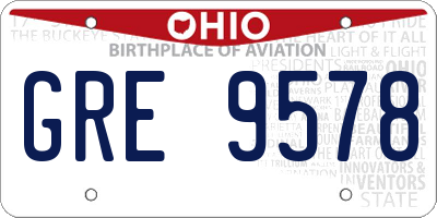 OH license plate GRE9578