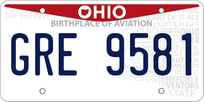 OH license plate GRE9581