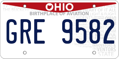 OH license plate GRE9582