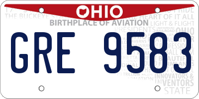 OH license plate GRE9583