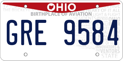 OH license plate GRE9584