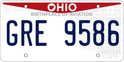 OH license plate GRE9586