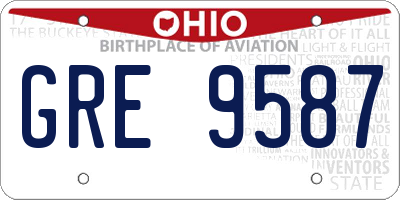 OH license plate GRE9587