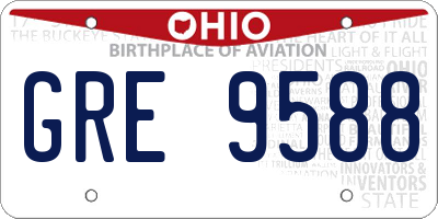 OH license plate GRE9588