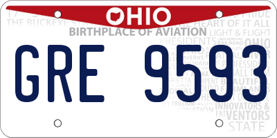 OH license plate GRE9593