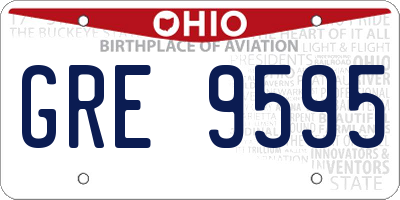 OH license plate GRE9595