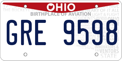 OH license plate GRE9598