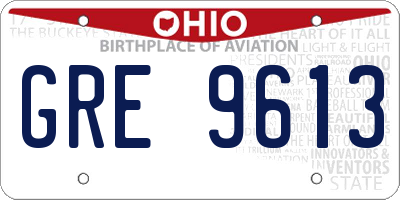 OH license plate GRE9613
