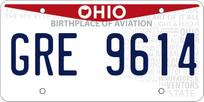 OH license plate GRE9614