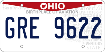 OH license plate GRE9622