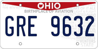 OH license plate GRE9632