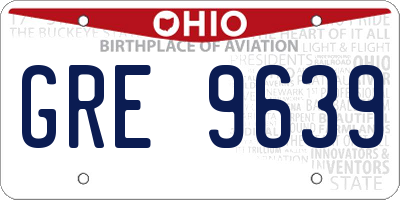 OH license plate GRE9639
